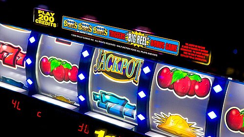 Close up of a slot machine