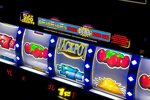 Close up of a slot machine