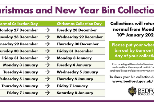 Christmas and New Year bin collections