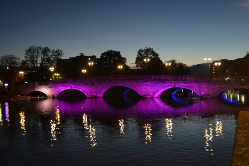 Bedford Town Bridge during Baby Loss Awareness Week 2020