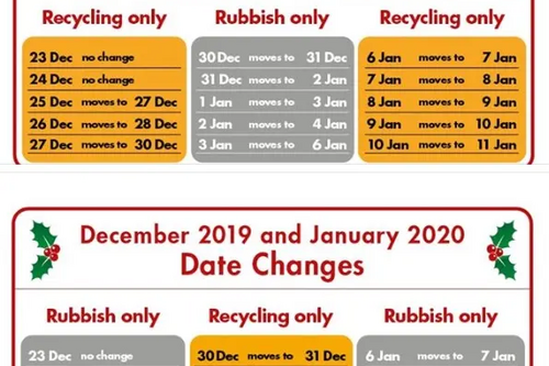Bedford Bin Collections Christmas and New Year 2019