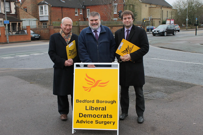 Cllr David Sawyer, Mayor Dave Hodgson and Cllr Henry Vann at a Local Surgery
