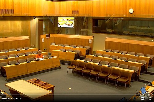 Empty seats where Conservatives sit