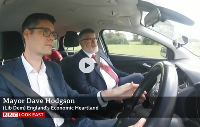 Mayor Dave Hodgson being interviewed for BBC Look East