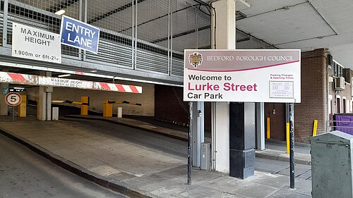 Entrance to Lurke Street Multistorey Car Park