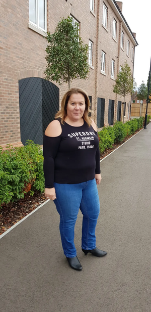 Councillor Sarah Gallagher in Shortstown