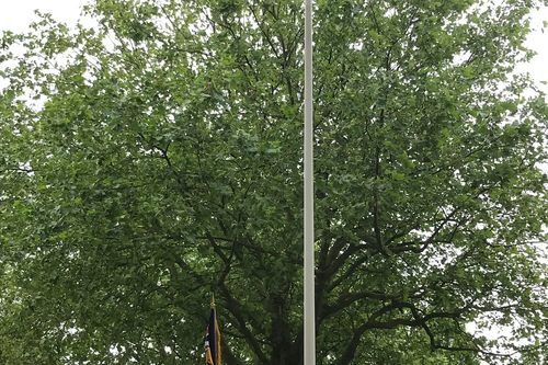 Armed Forces Day 2021 Flag-Raising - Cllr Jake Sampson, Mayor Dave Hodgson and Standard Bearer Peter Davies
