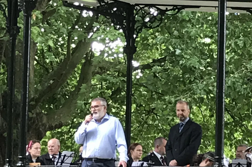 Mayor Dave Hodgson reopening the Bandstand - August 2021