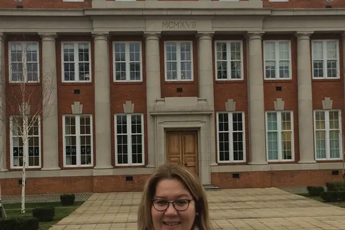 Councillor Sarah Gallagher in Shortstown