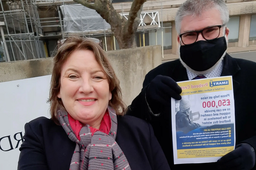 Mayor Dave Hodgson with SMART CJS CEO Anita McCallum