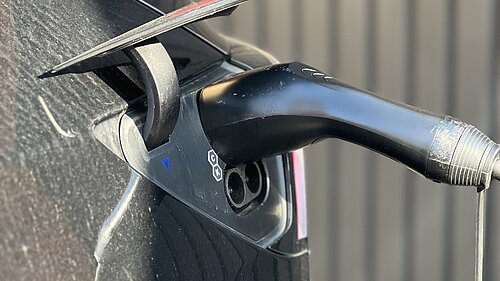 An electric car charging